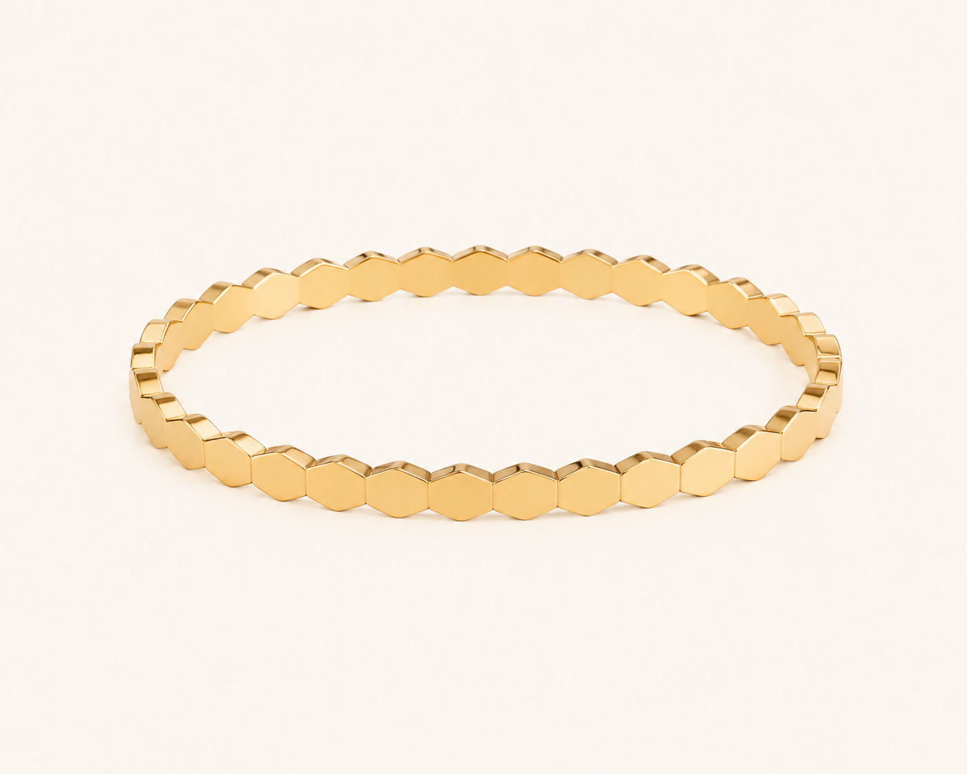 Hexagon Gold Bangle