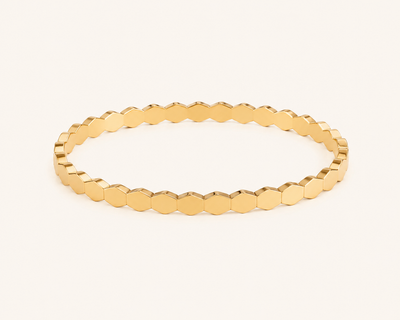 Hexagon Gold Bangle