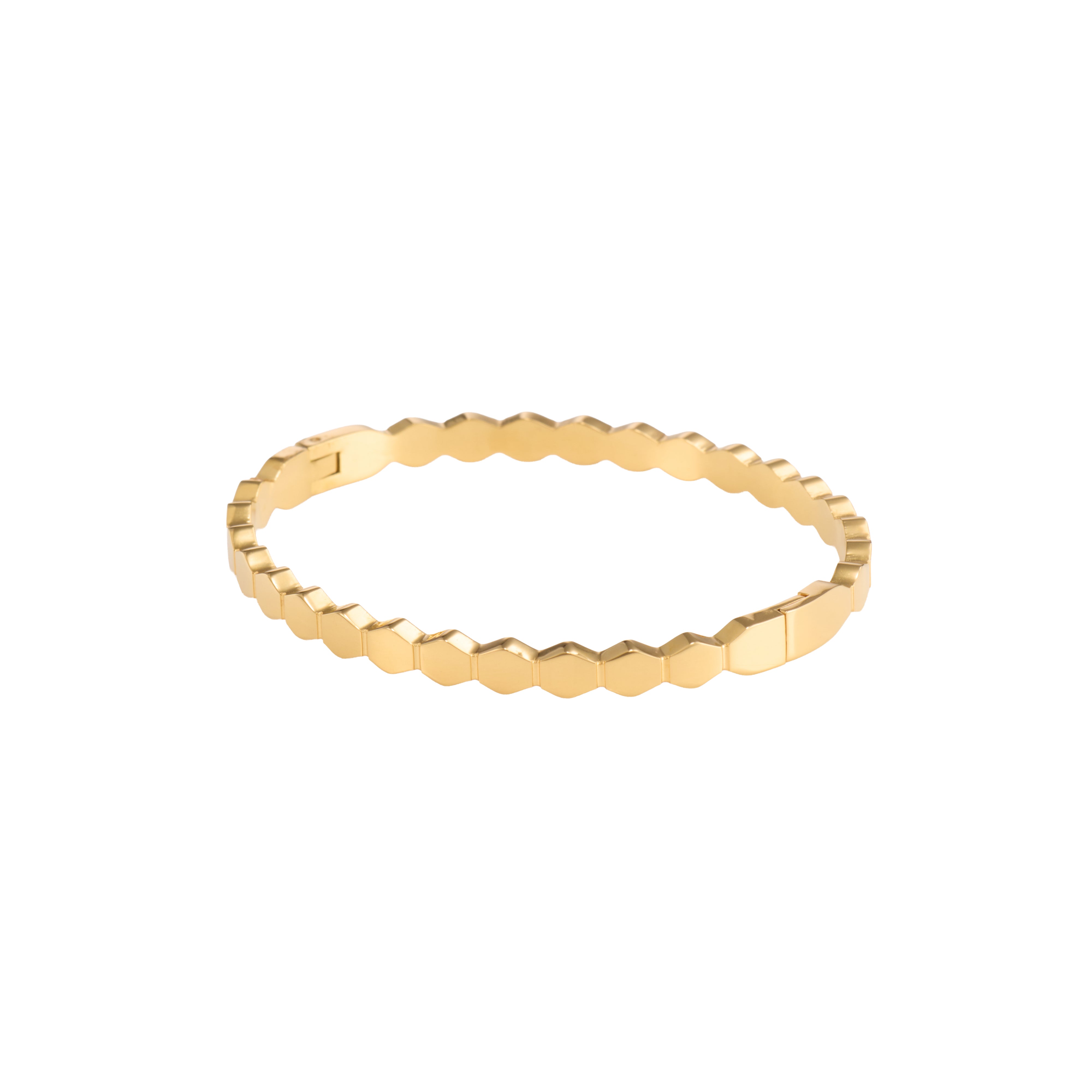 Hexagon Gold Bangle