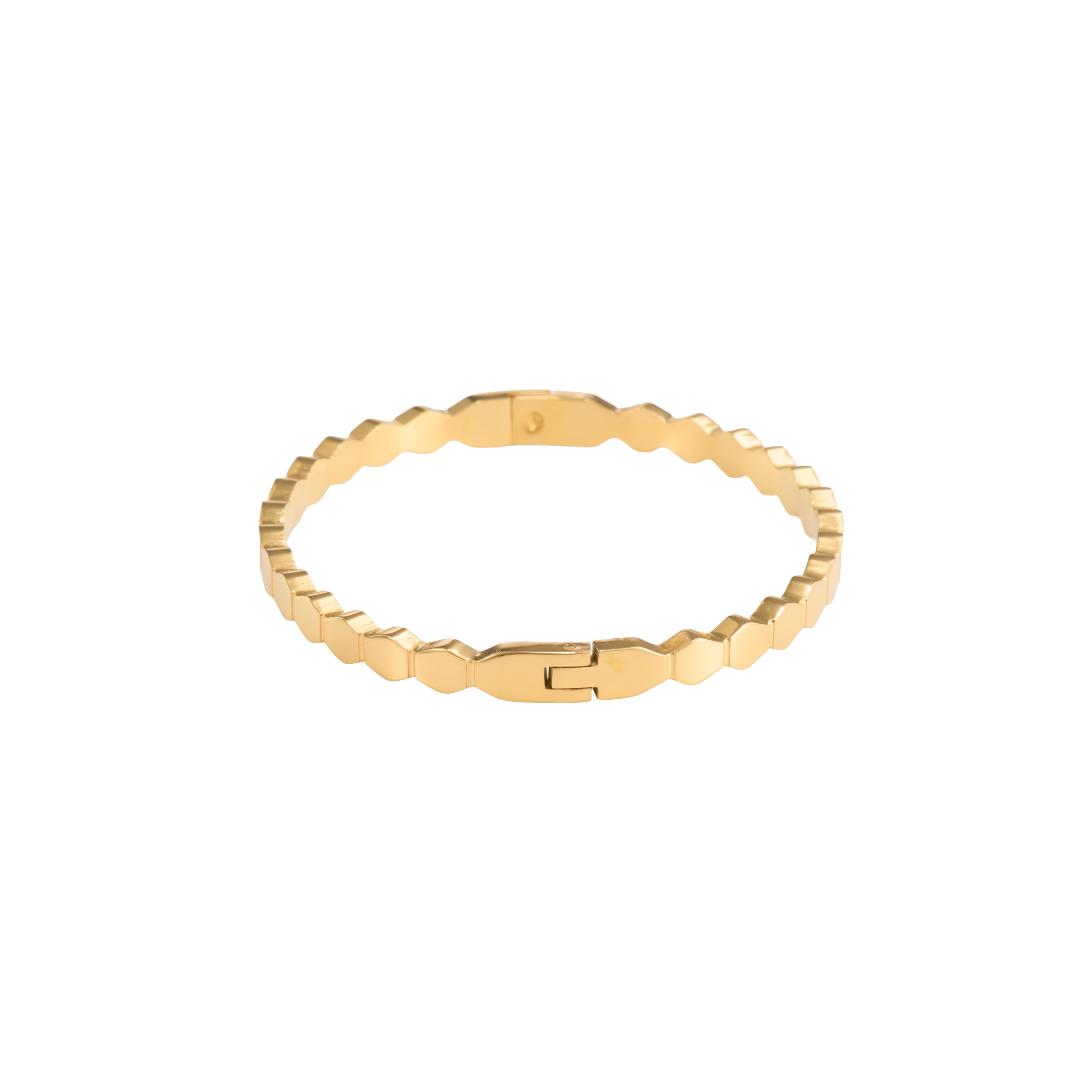Hexagon Gold Bangle