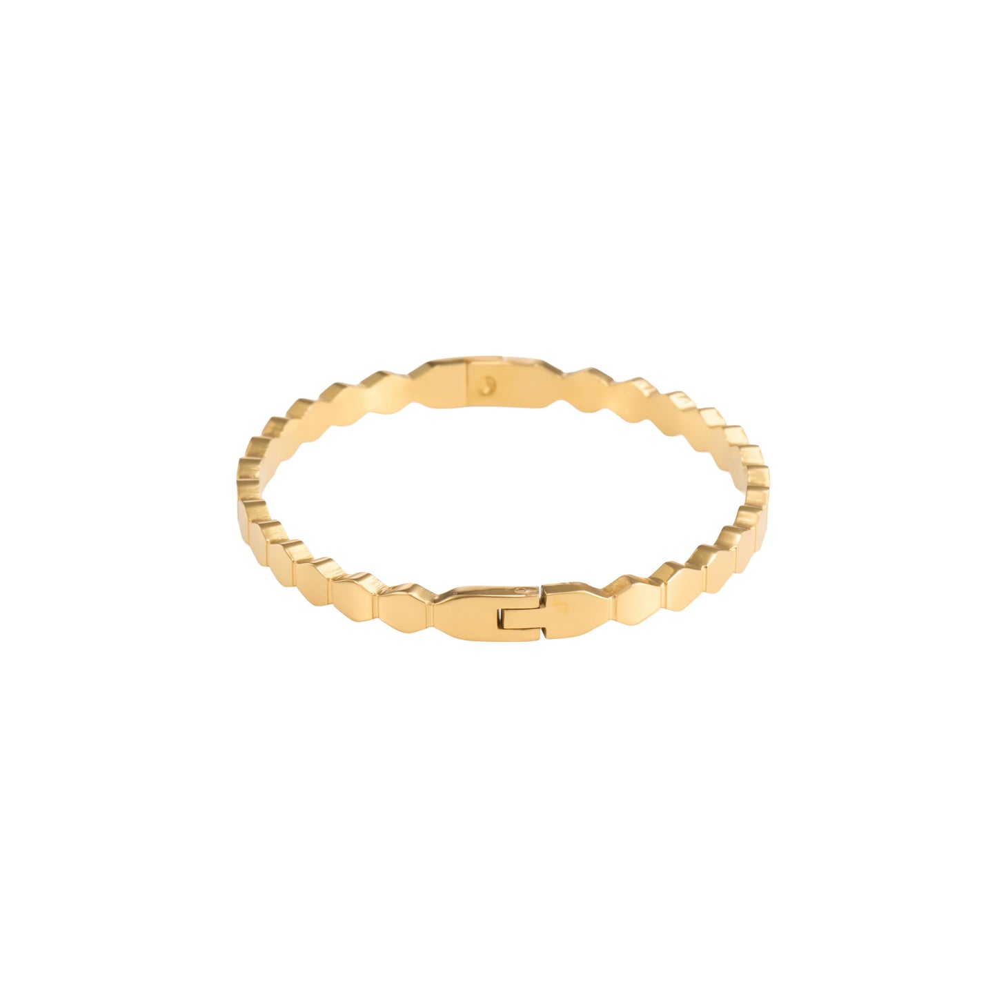 Hexagon Gold Bangle