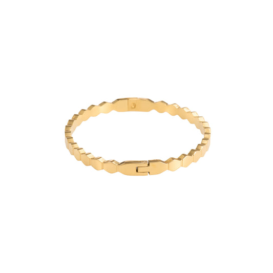 Hexagon Gold Bangle