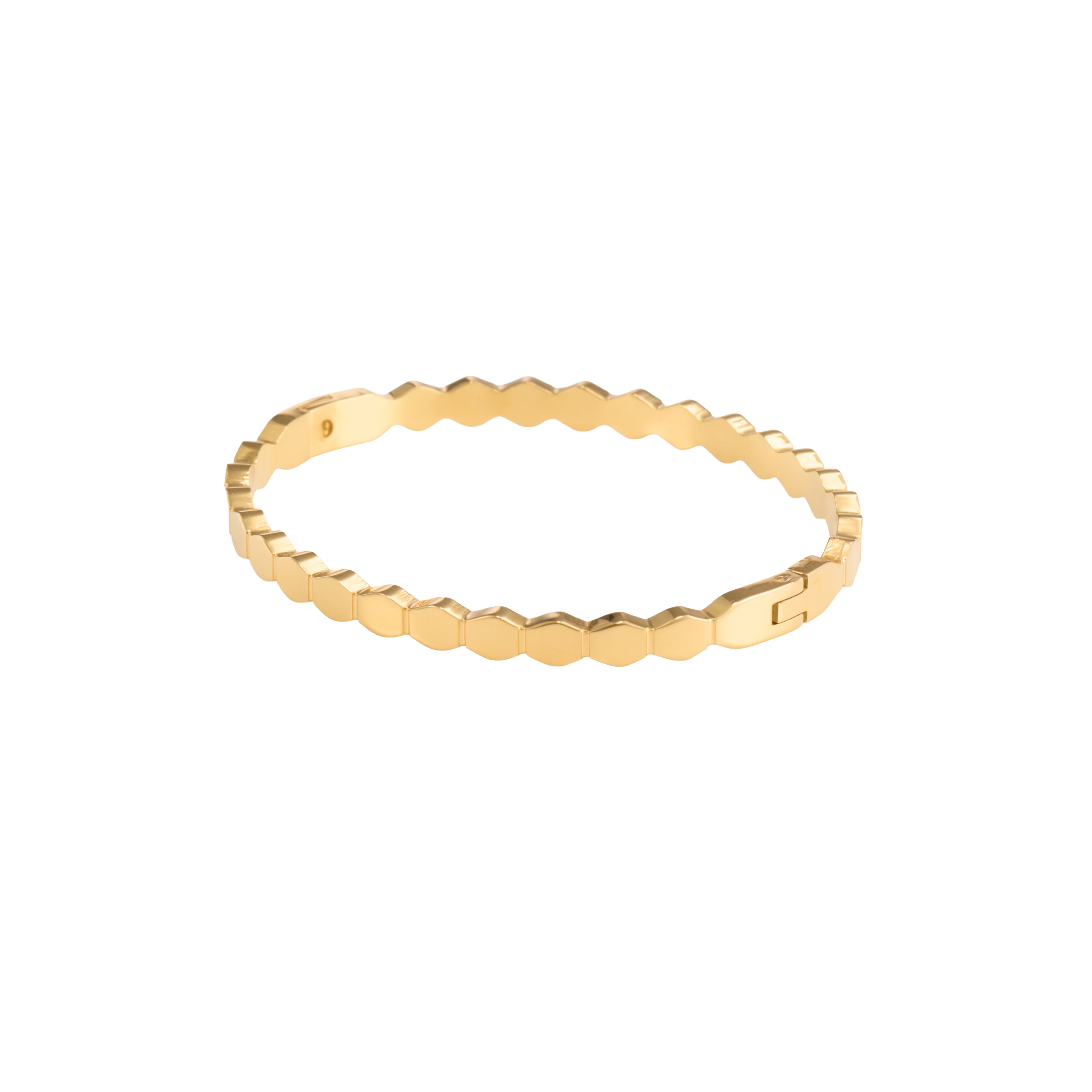 Hexagon Gold Bangle