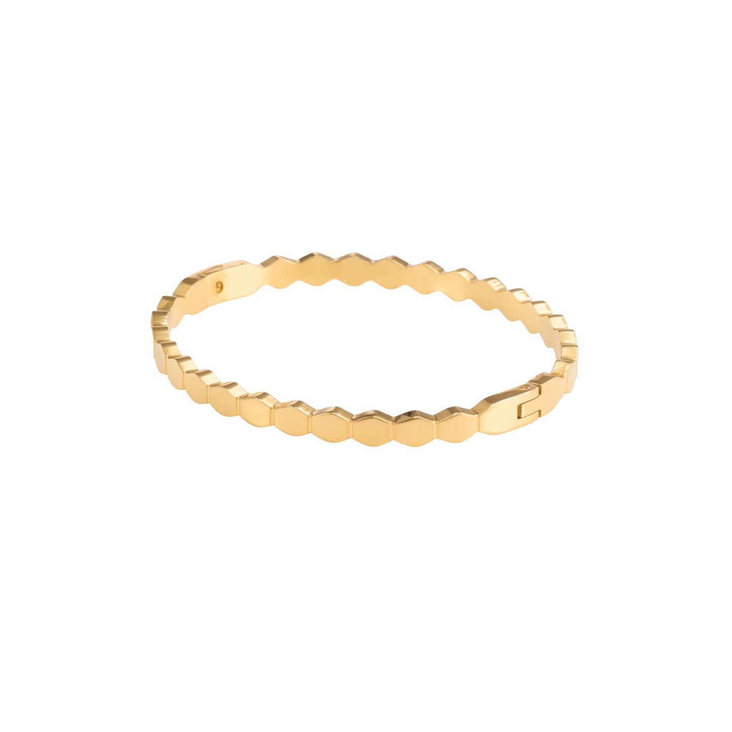 Hexagon Gold Bangle