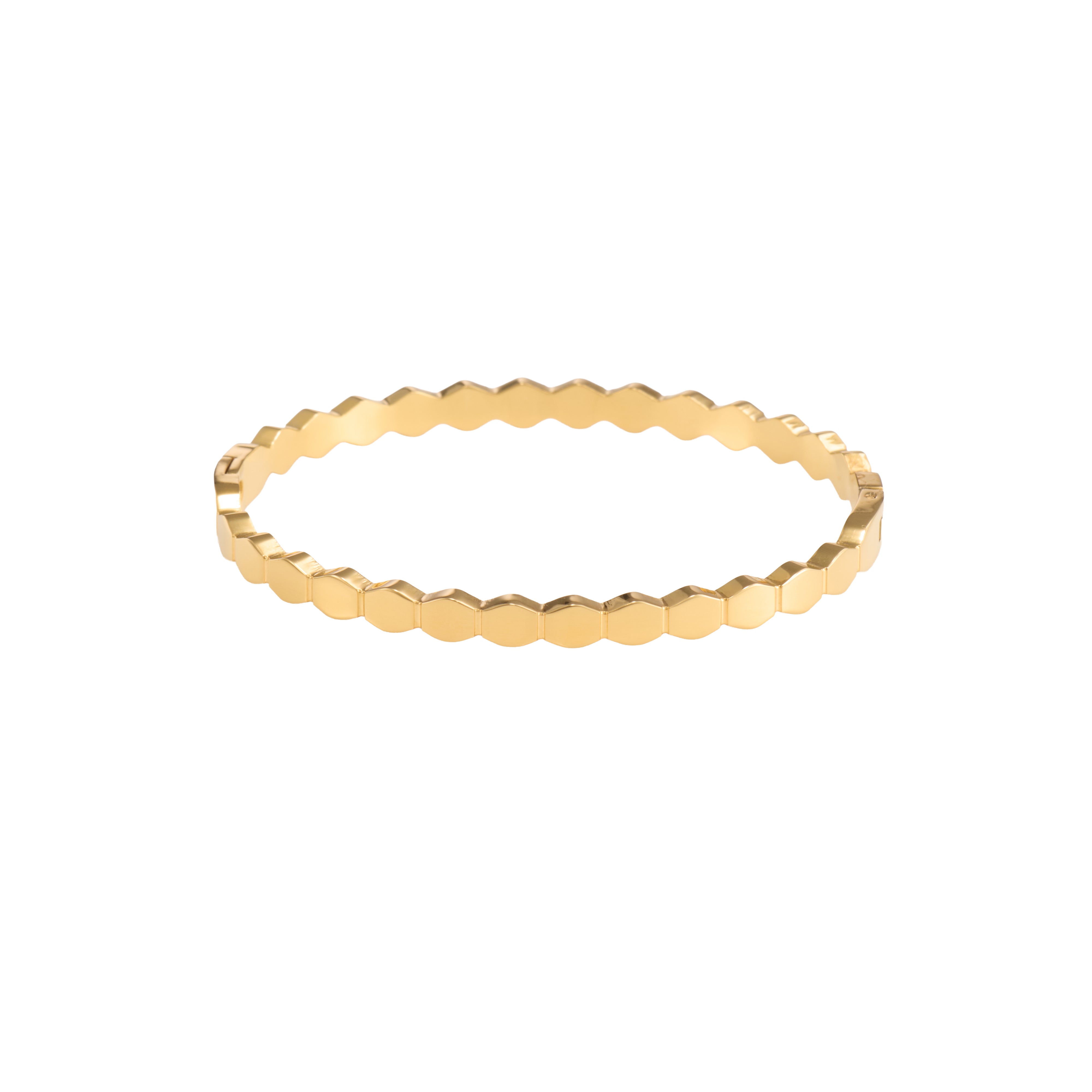 Hexagon Gold Bangle