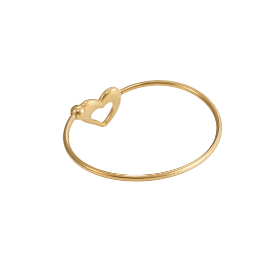 Minimal Heart Design Gold Bangle
