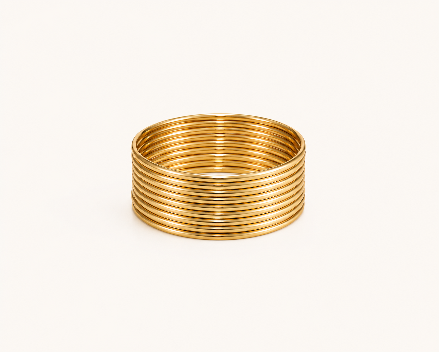 Minimal Round Gold Finish Bangle