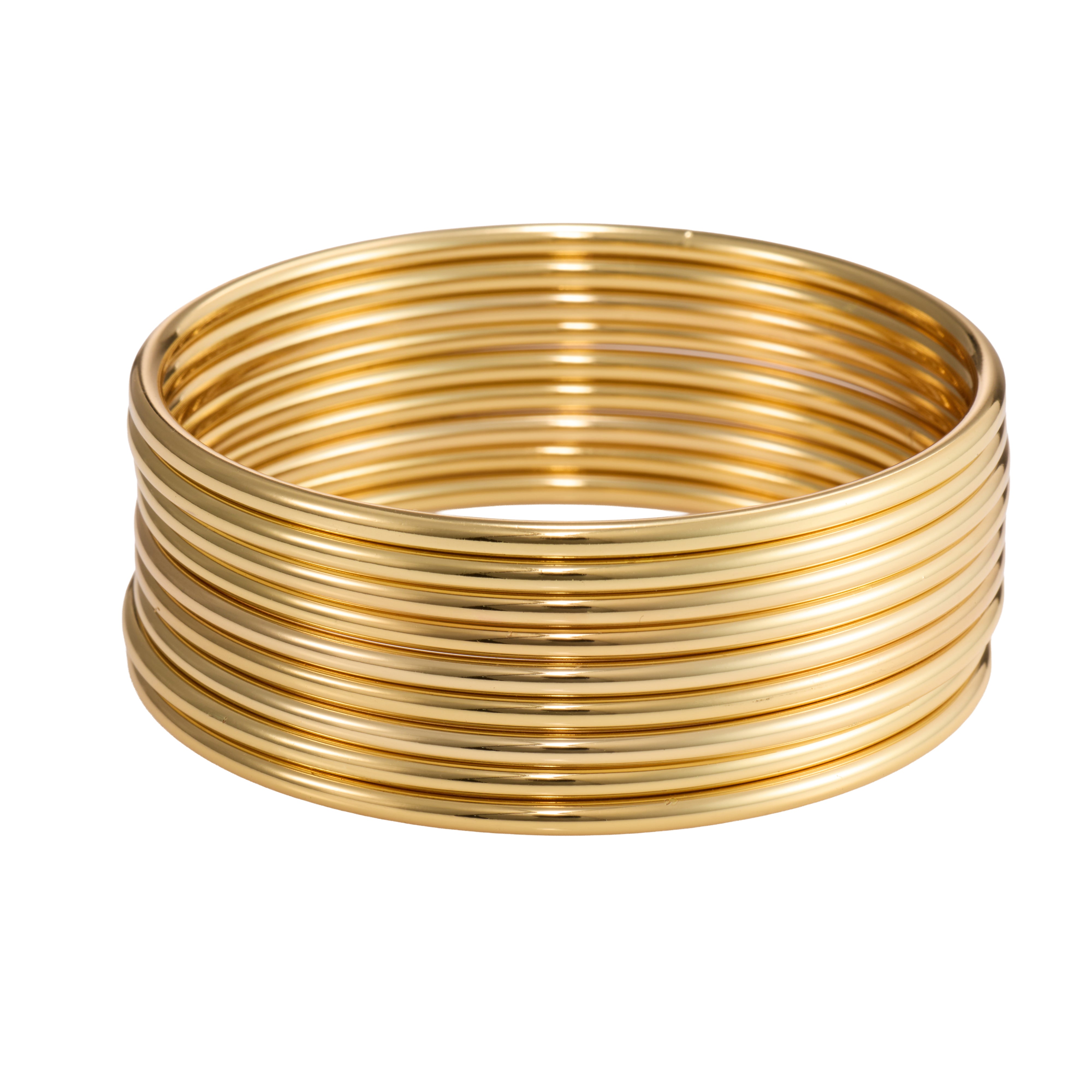 Minimal Round Gold Finish Bangle