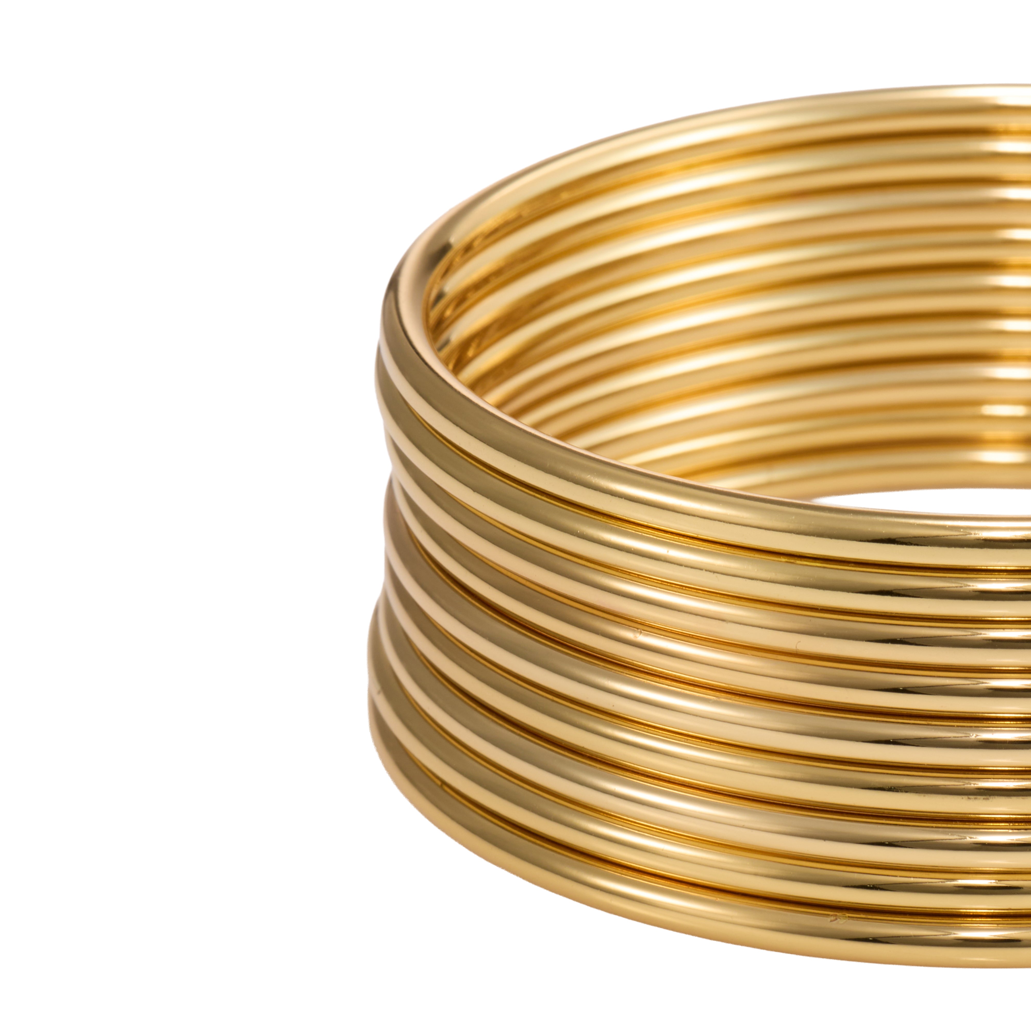 Minimal Round Gold Finish Bangle