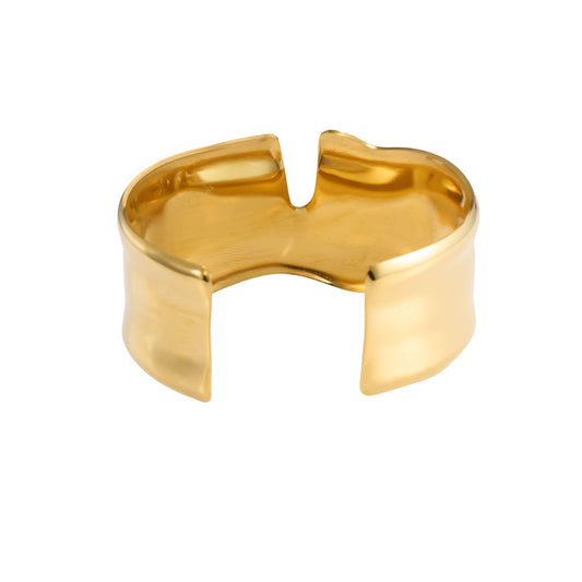 Minimal Solid Gold Finish Bangle