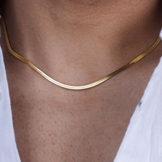 Herringbone Flat Chain Necklace