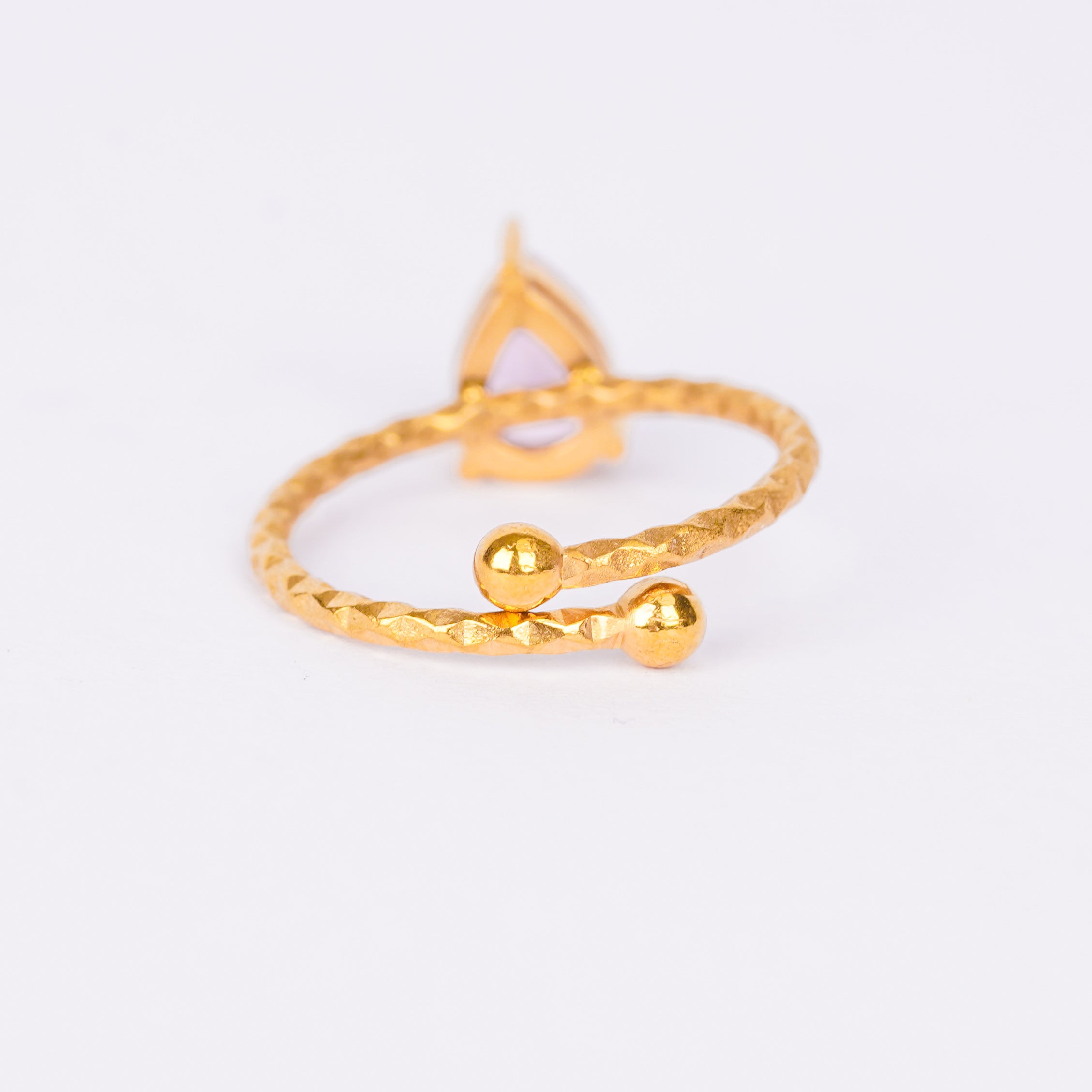Pink Petal Solitaire Ring