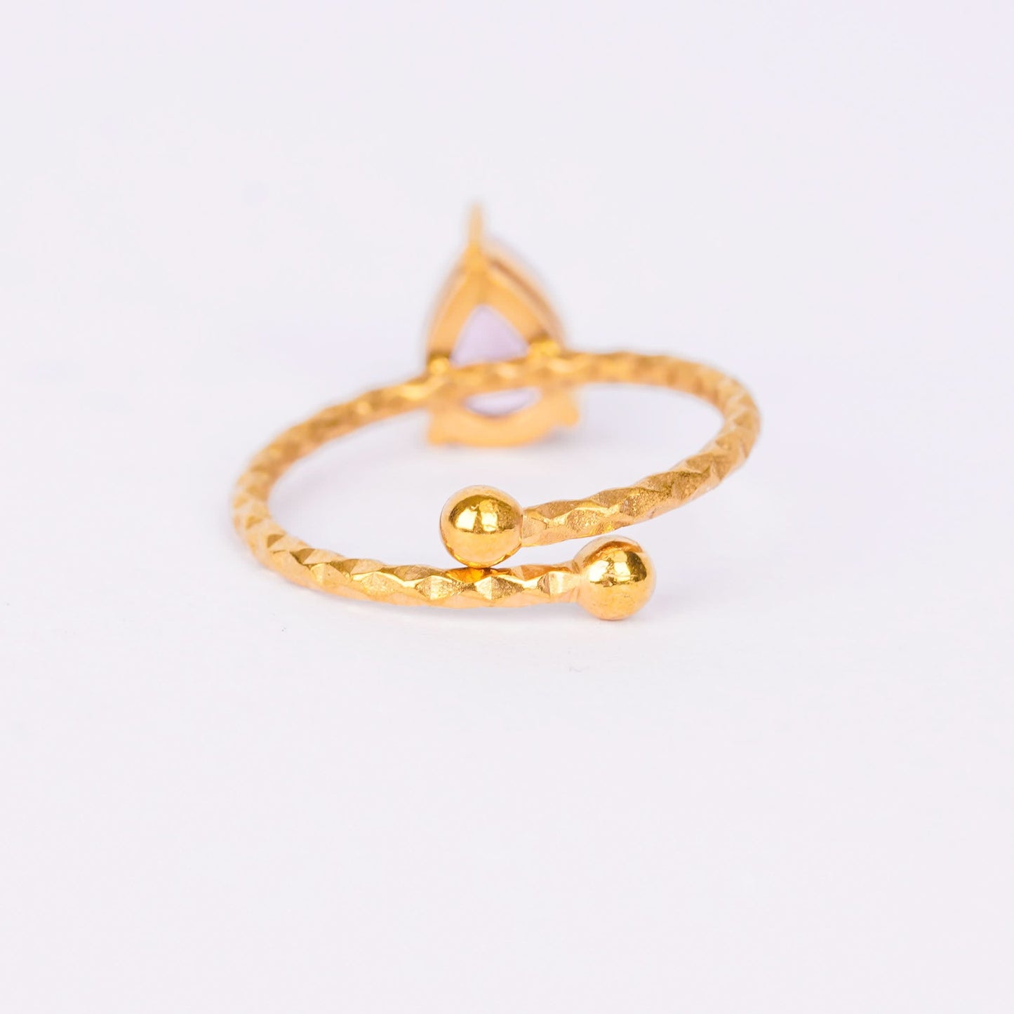 Pink Petal Solitaire Ring