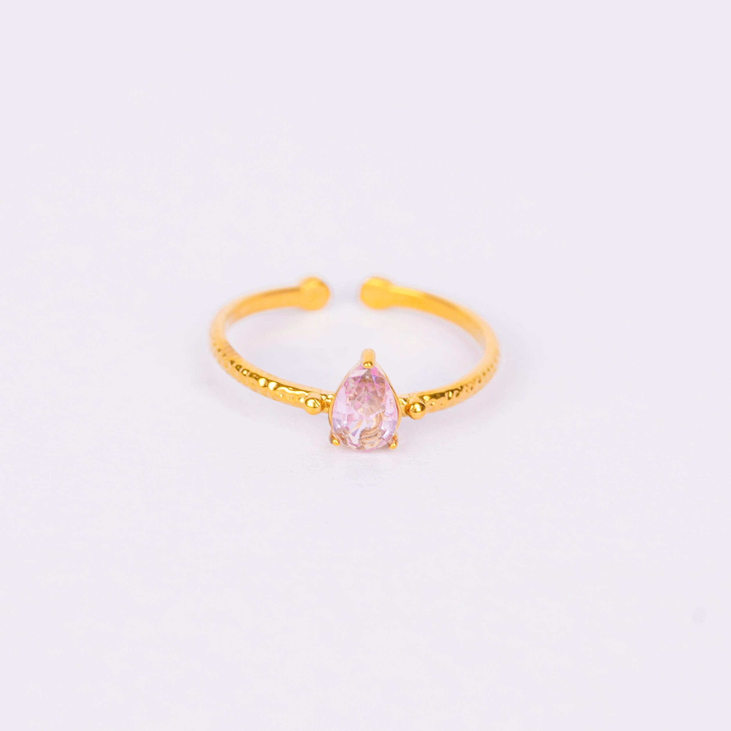 Pink Petal Solitaire Ring