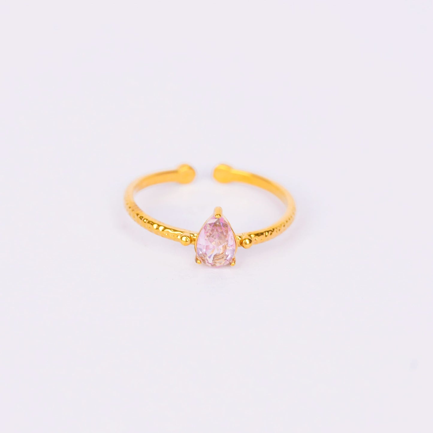 Pink Petal Solitaire Ring