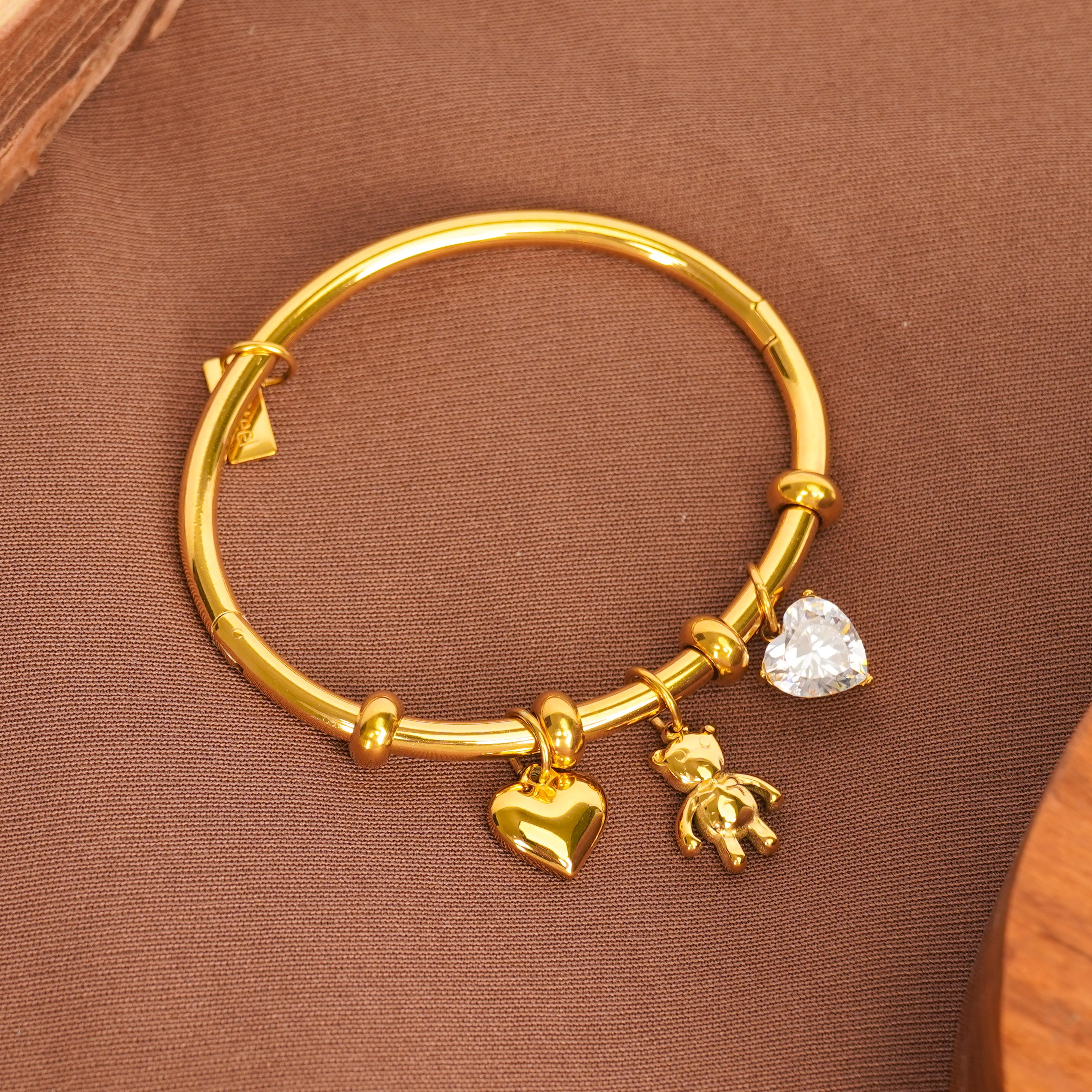 Cute Teddy & Heart Charm Bracelets