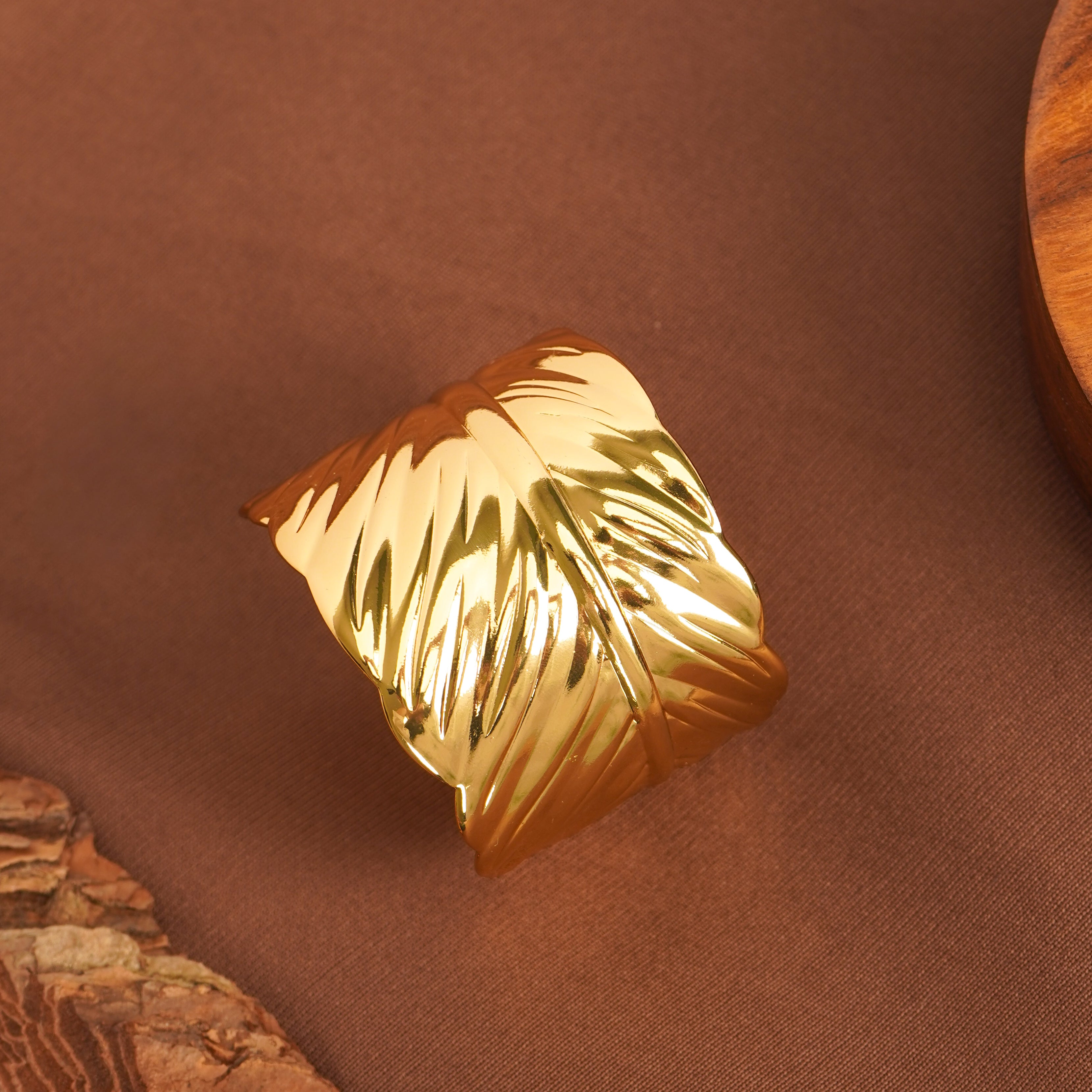 Golden Aura Feather Bracelet