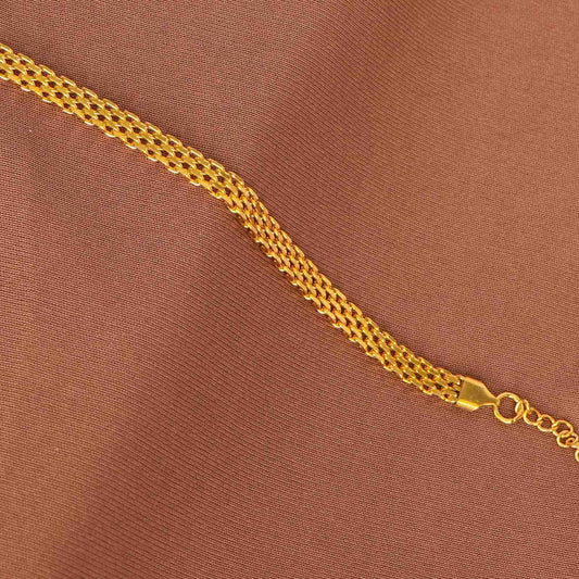 Colorful Rakhi With Braided Gold Bracelet