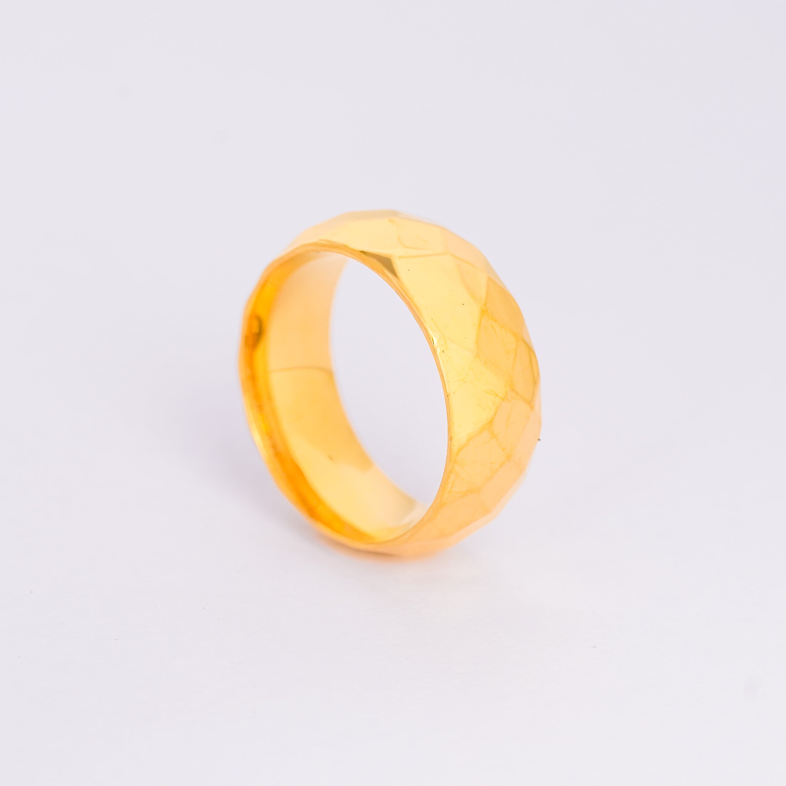 Elegant Crystal Inlay Gold Band Ring