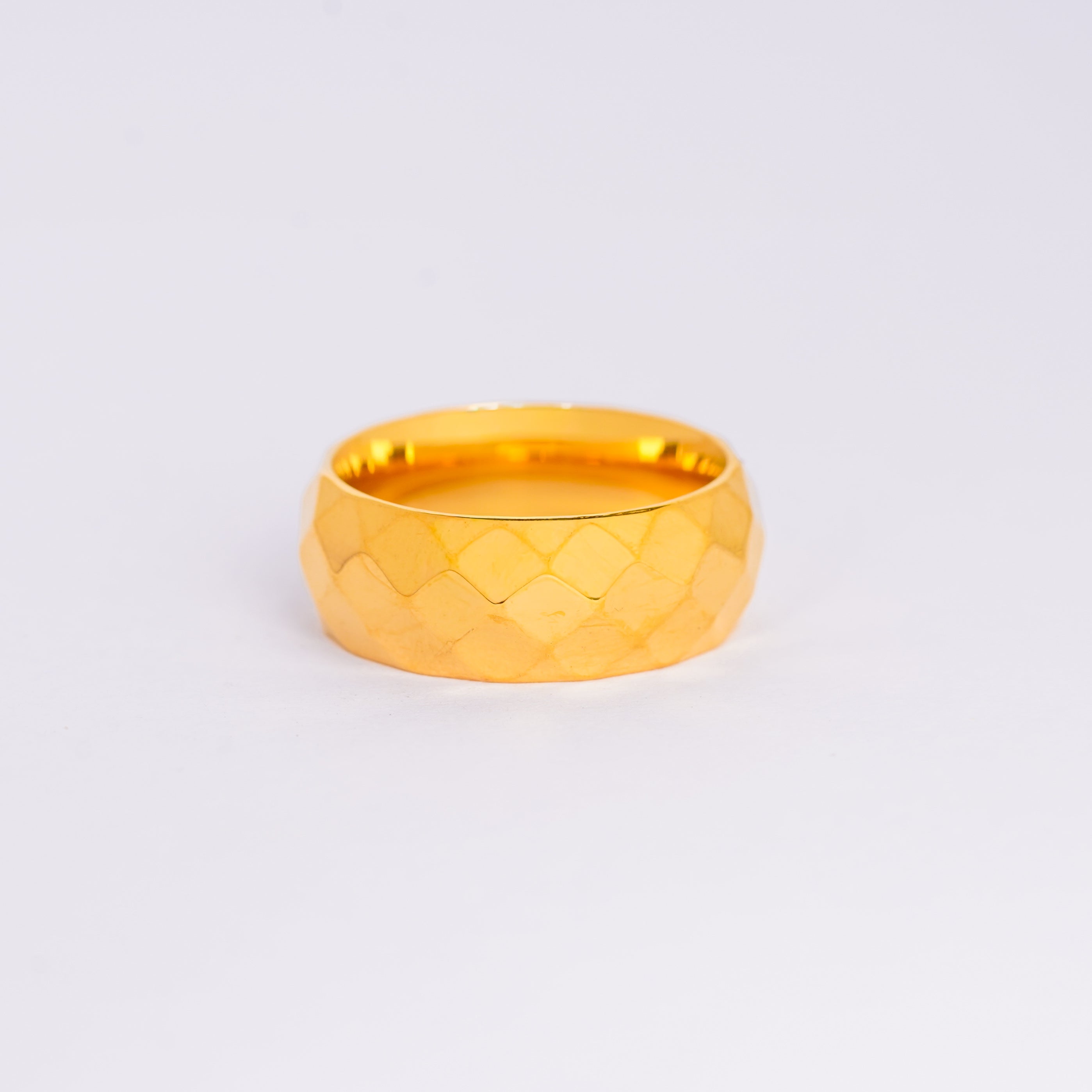 Elegant Crystal Inlay Gold Band Ring