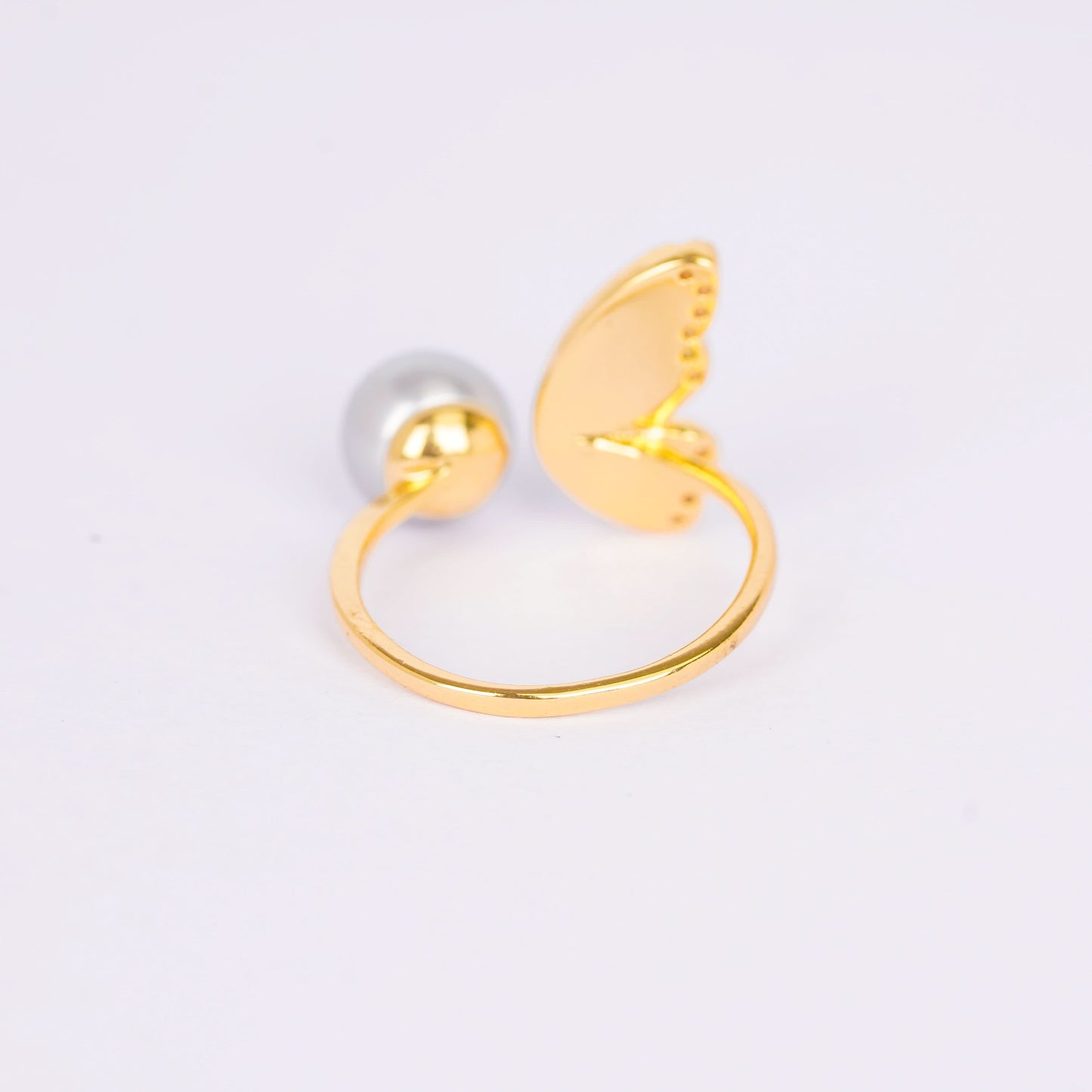 Premium Butterfly Wing Pearl Ring