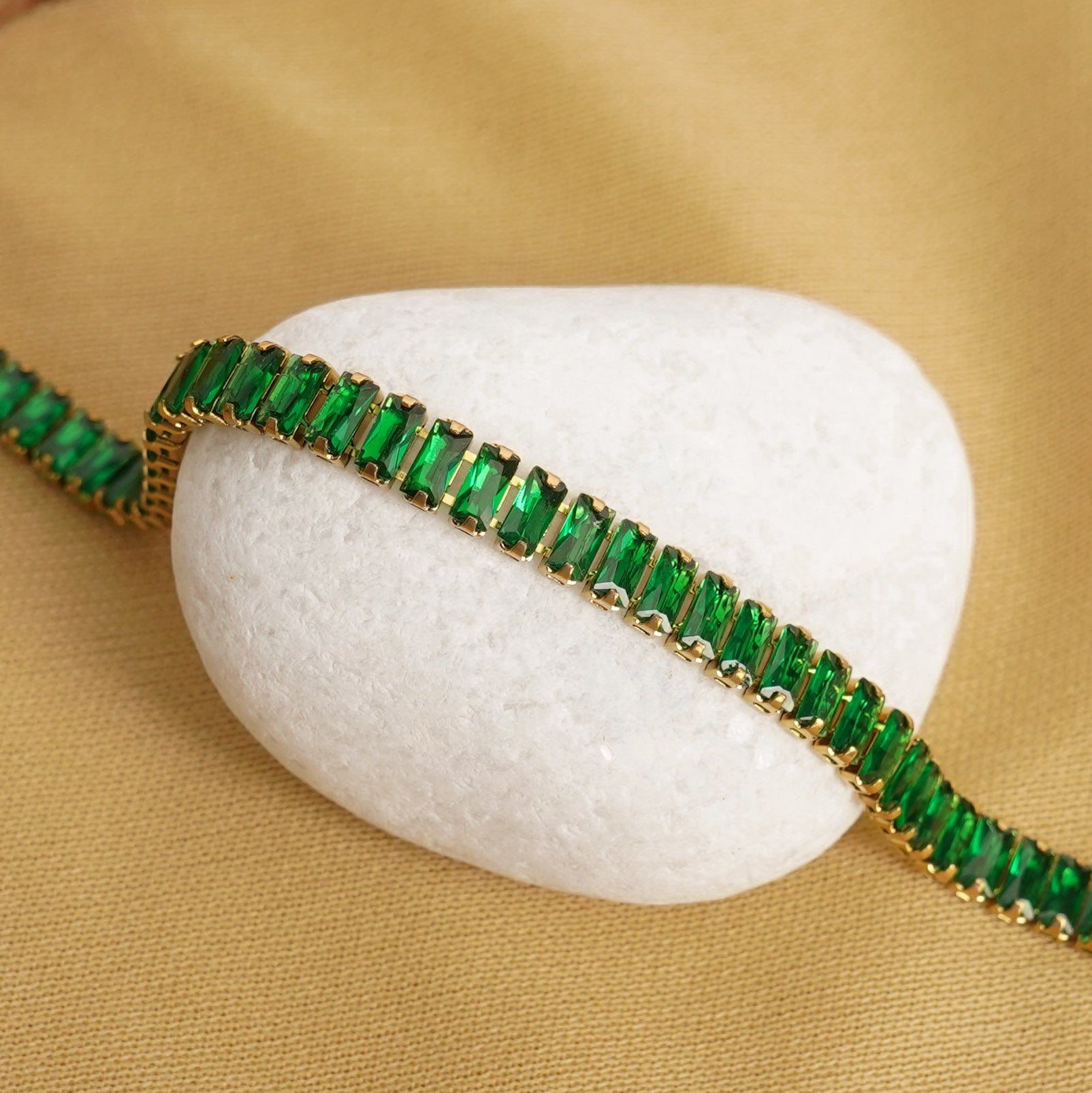 Emerald Crystal Tennis Bracelet