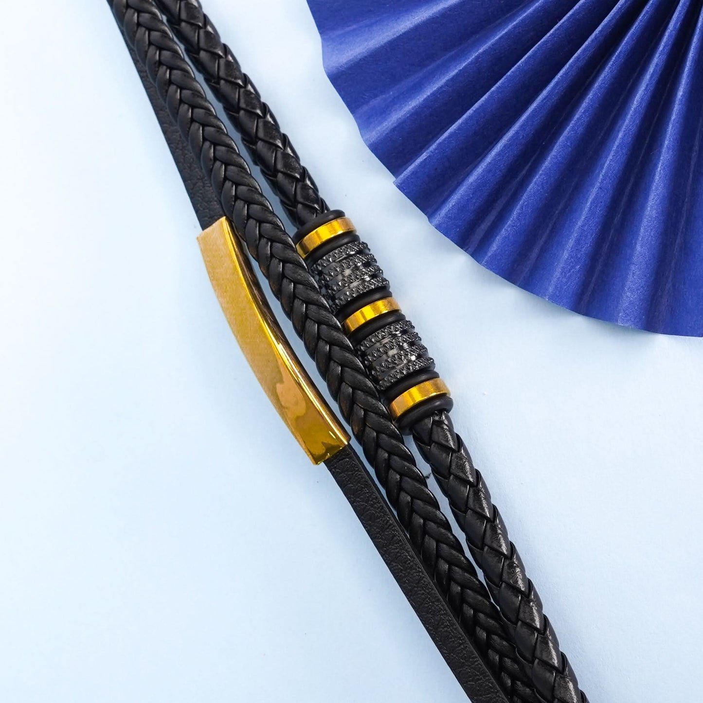 Royal Noir Leather Luxe Bracelet