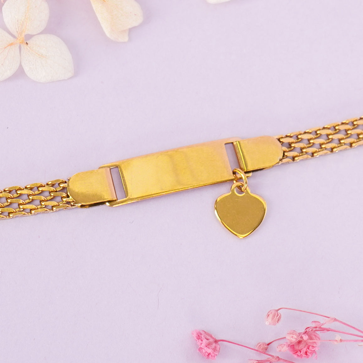 Golden Heart Charm Name Bracelet