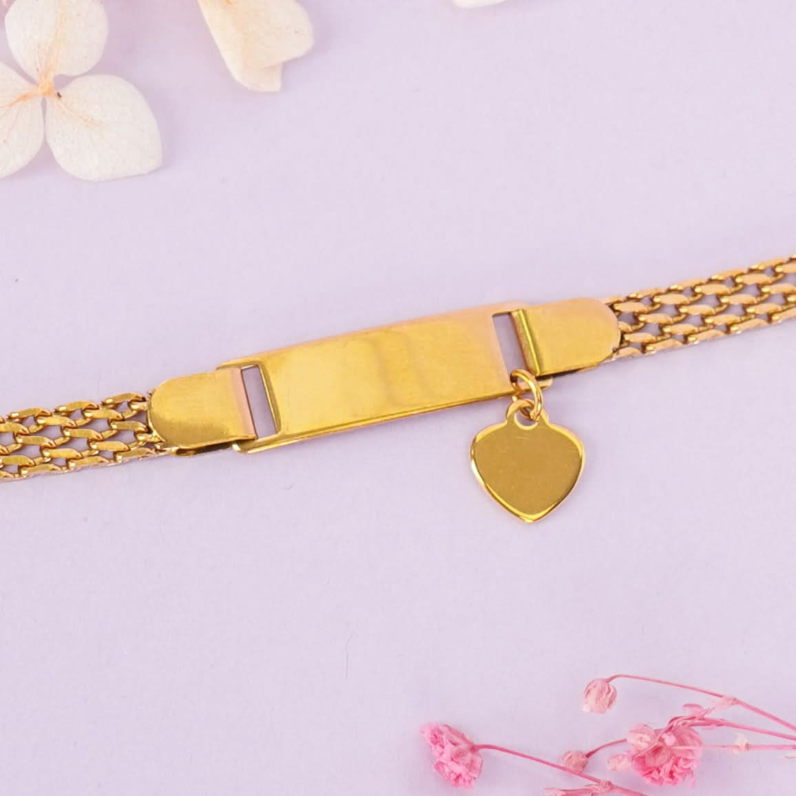 Golden Heart Charm Name Bracelet