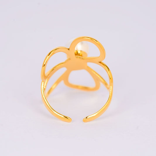 Golden Petal Statement Ring