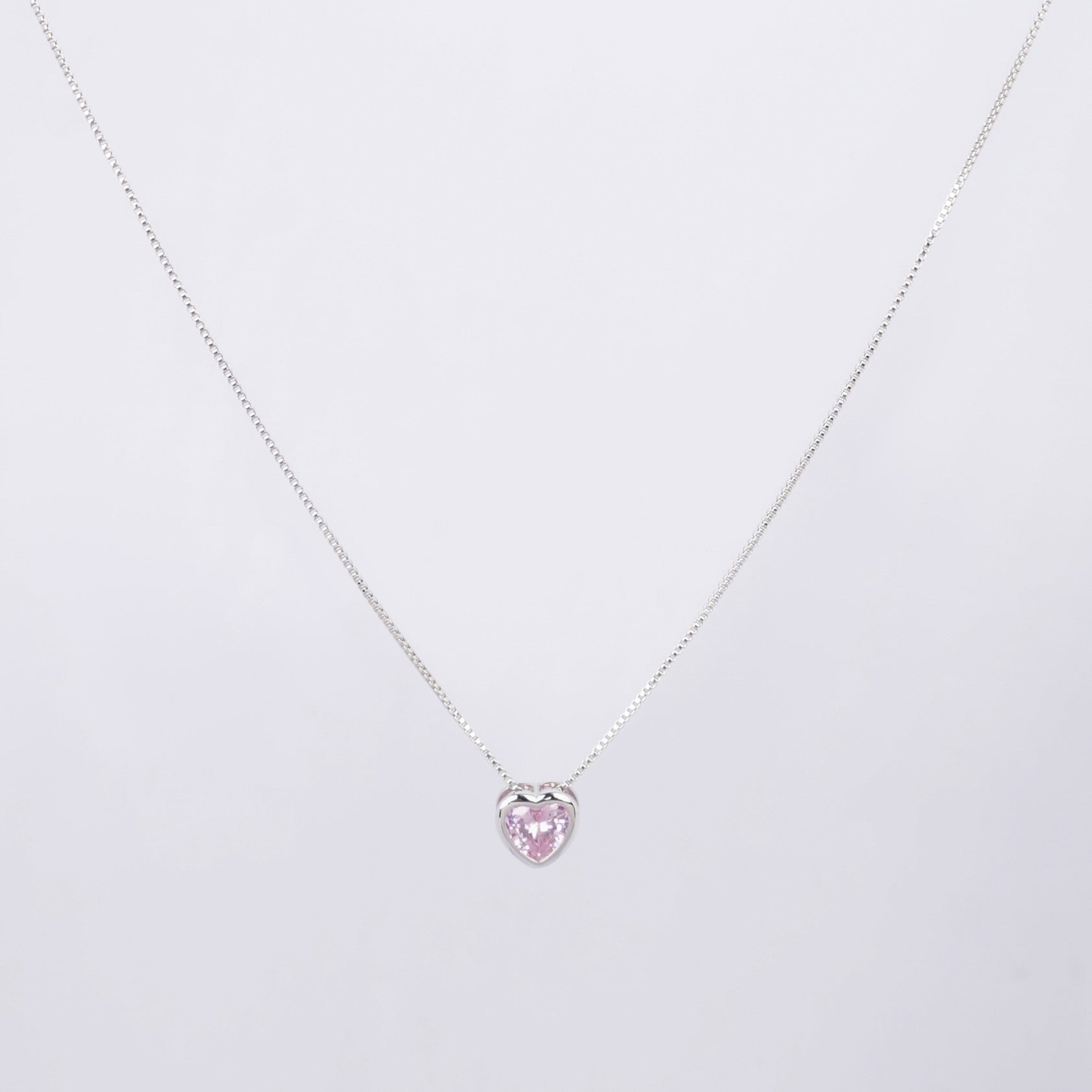 Blush Heart Zircon Necklace