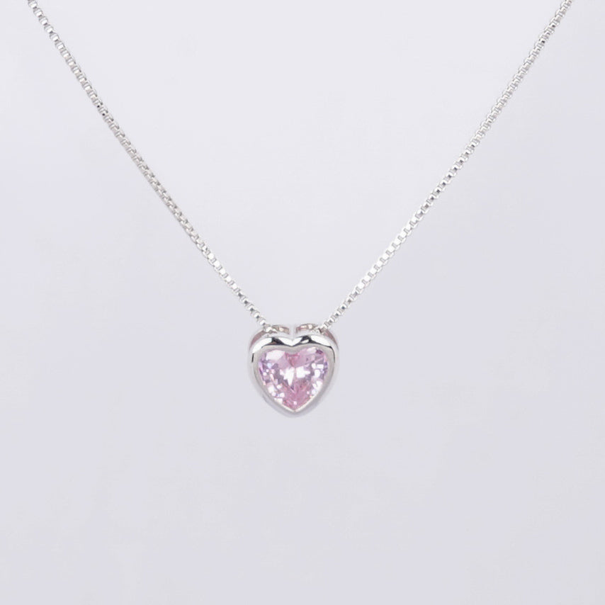 Blush Heart Zircon Necklace
