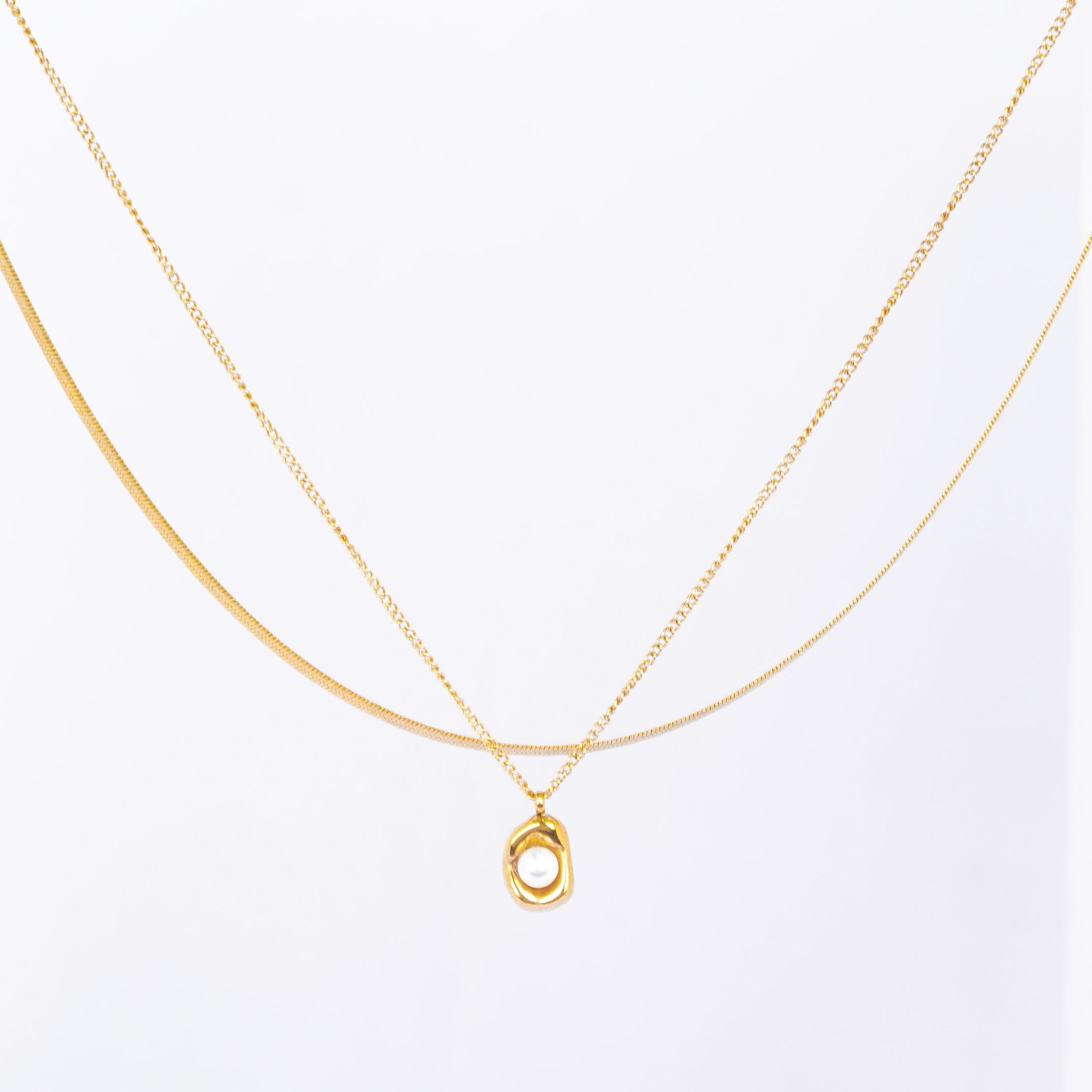 Herringbone Fusion Pearl Pendant