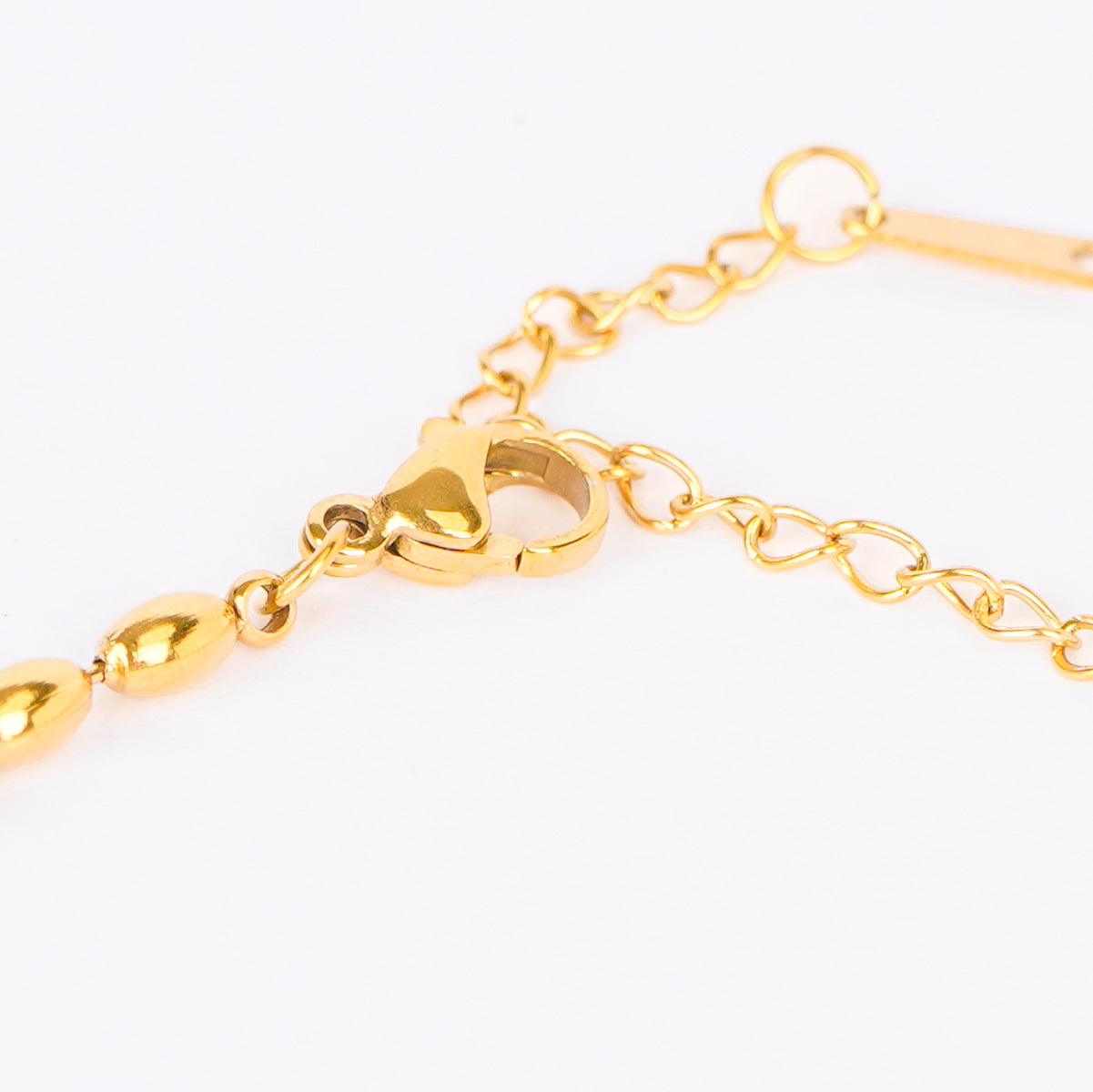 Pearl Bean Chain Heart Accent Bracelet