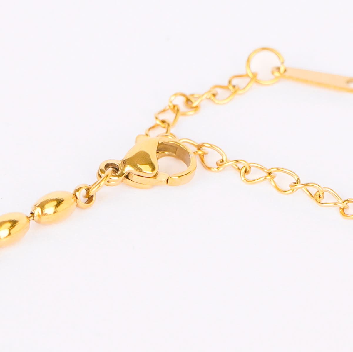 Pearl Bean Chain Heart Accent Bracelet