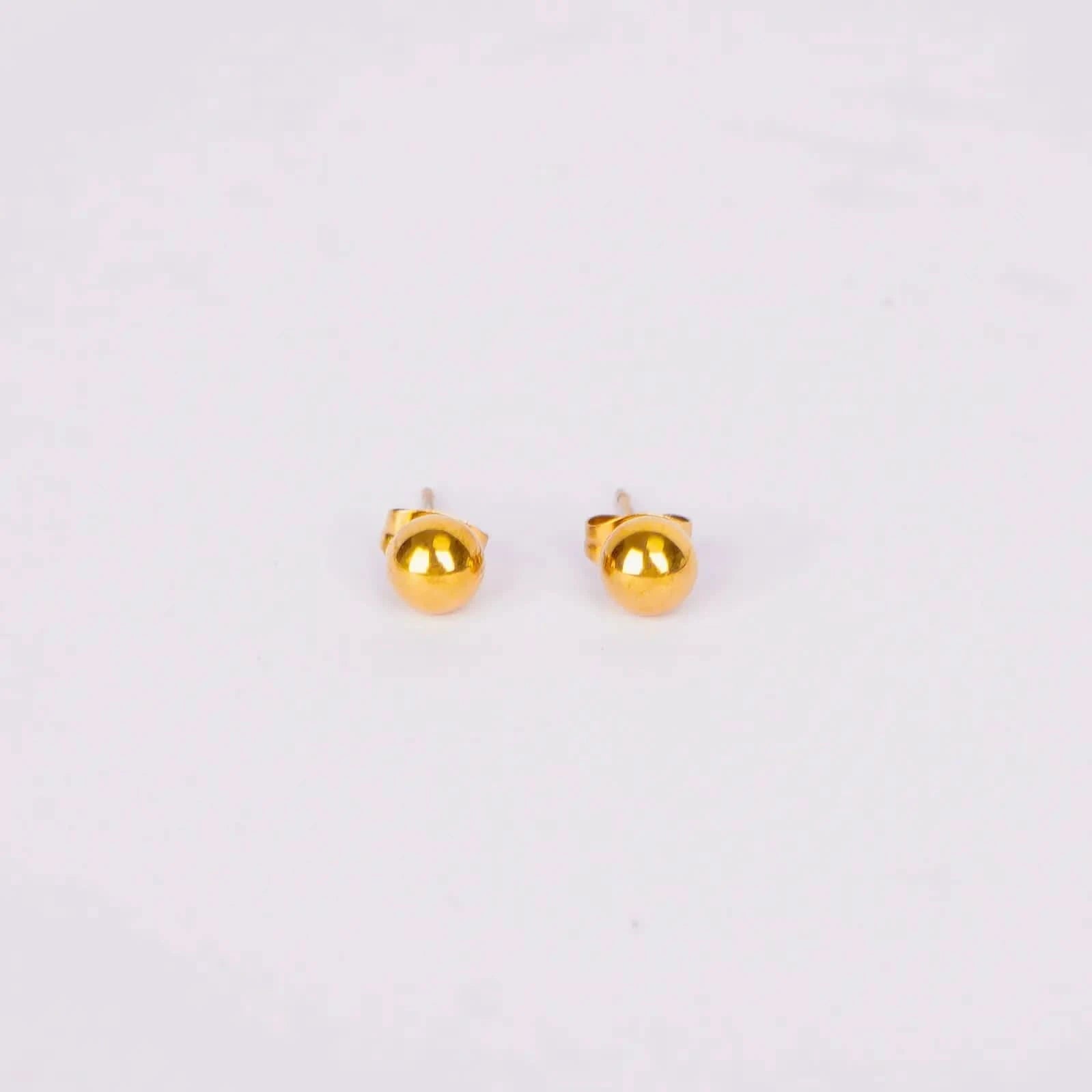 Minimal Gold Ball Stud Earrings