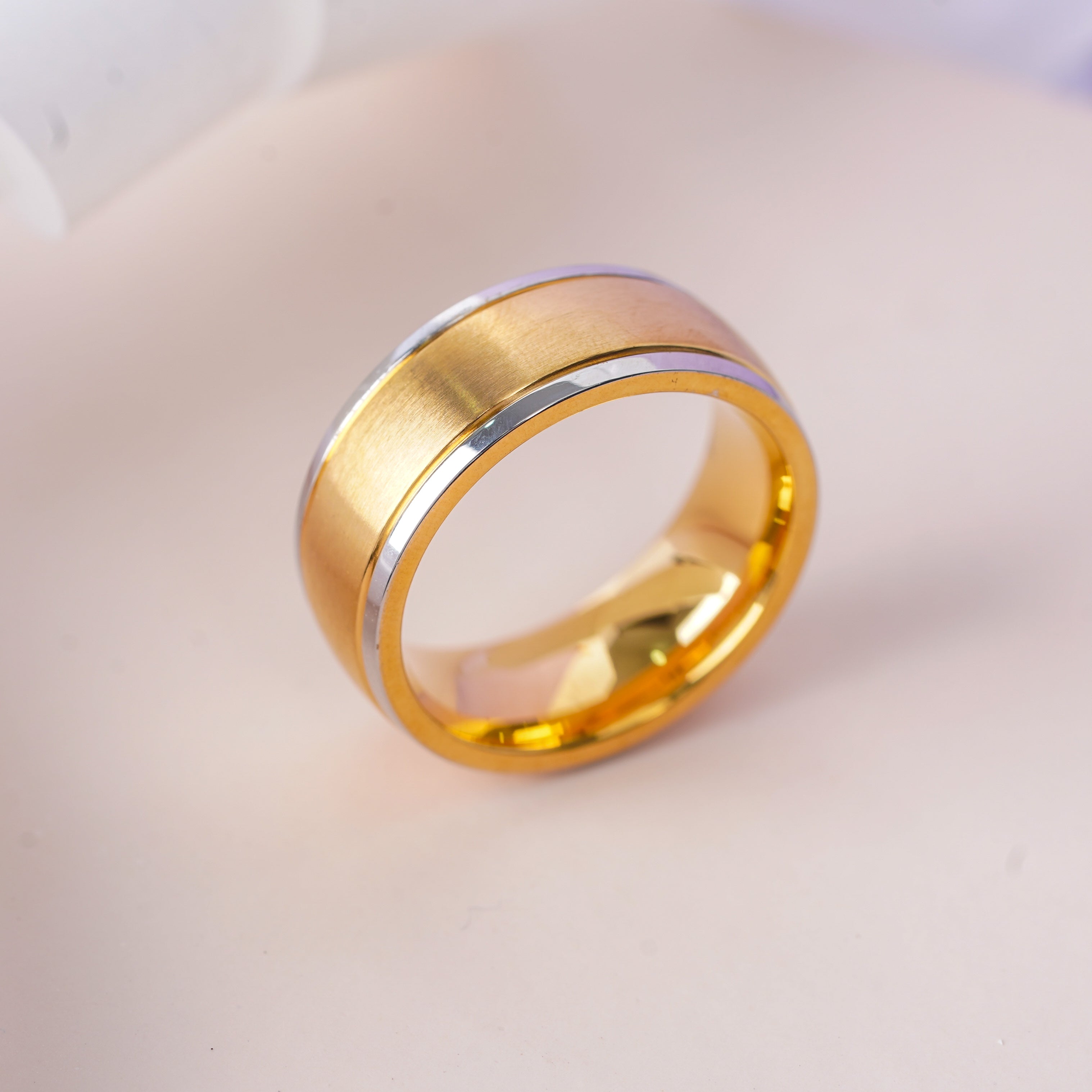 Premium Dual Tone Gold Band Ring