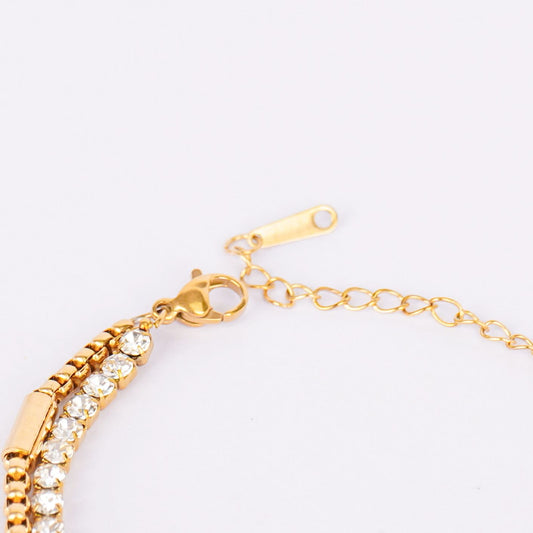 Diamond Double Chain Vintage Bracelet