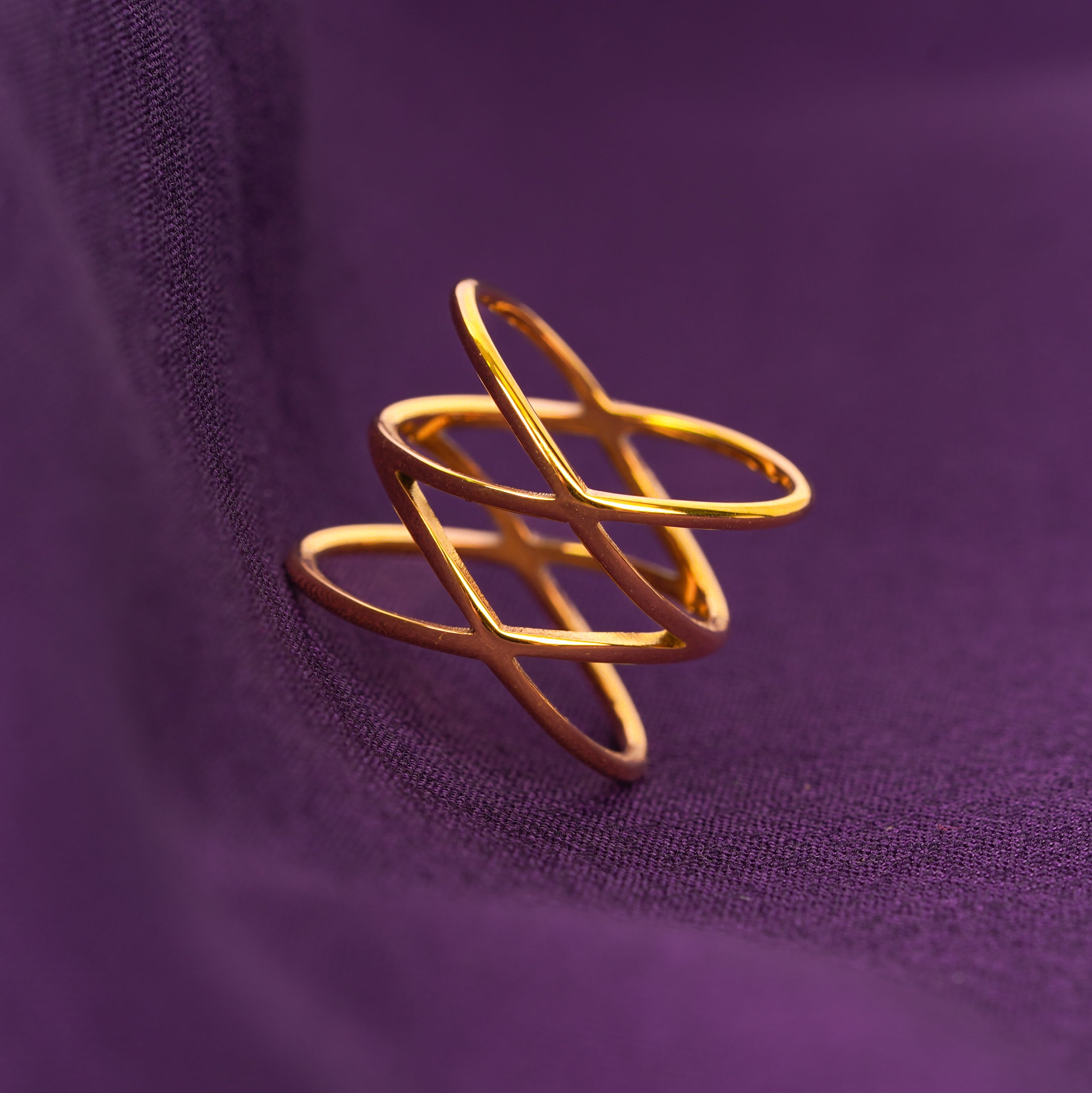 Minimal Triple Loop Gold Ring