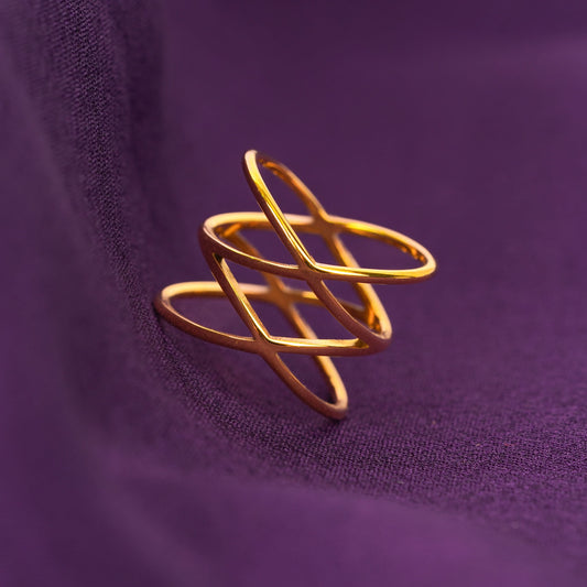 Minimal Triple Loop Gold Ring
