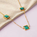 Green Square Pendant Necklace