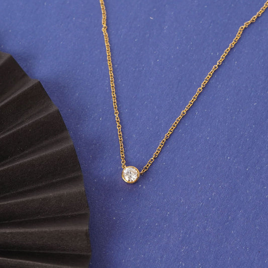 Minimal Diamond Link Choker Necklace