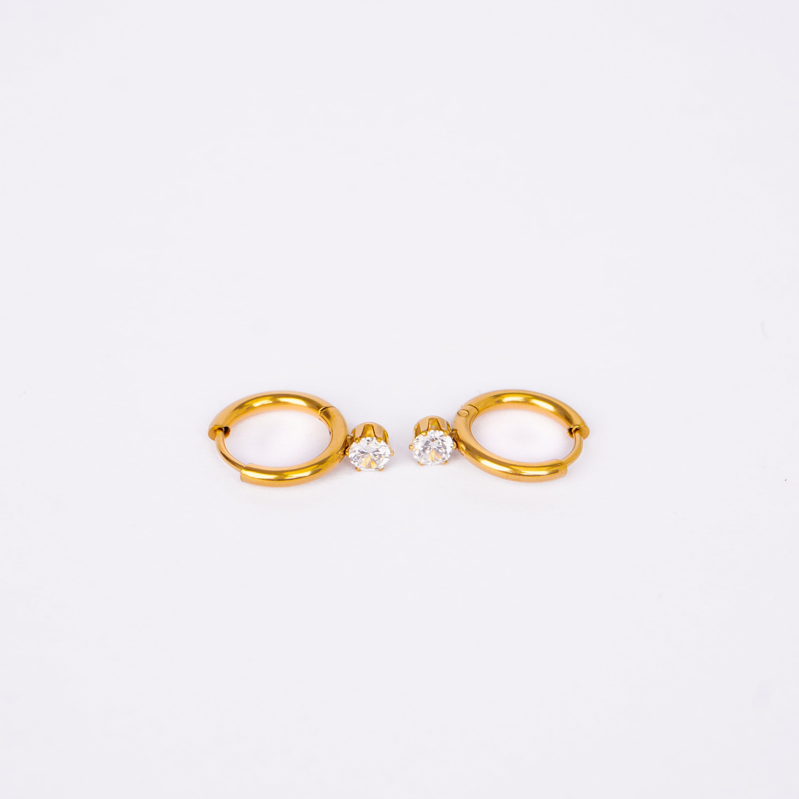 Crystal Solitaire Hoop Earrings