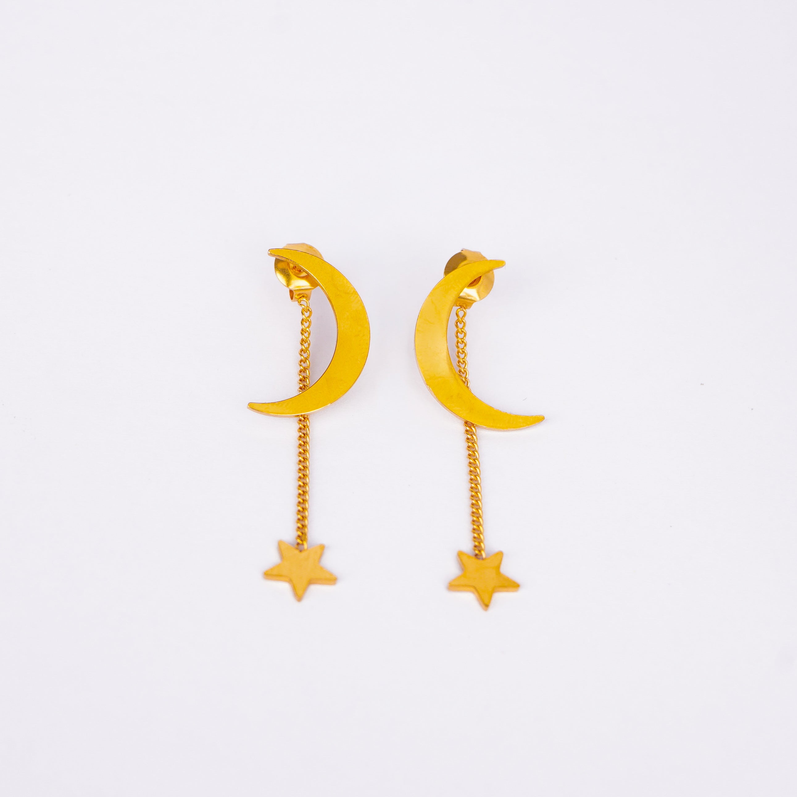 Moon & Star Drop Earrings