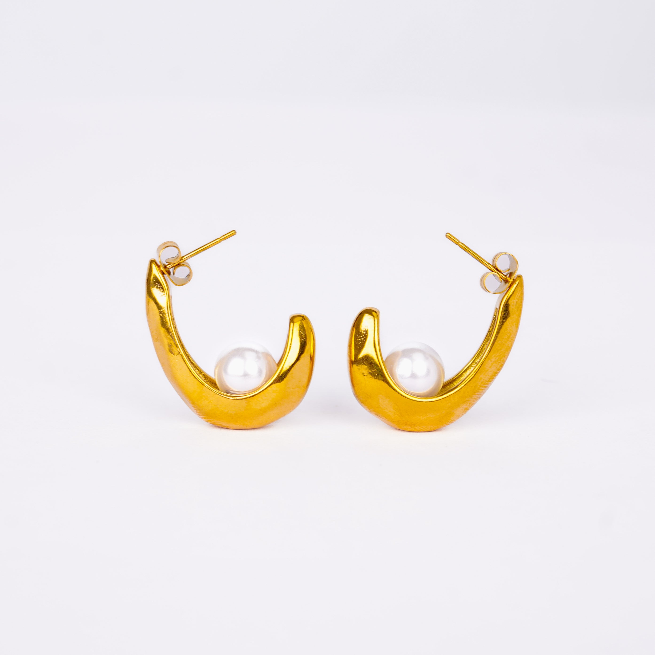 Pearl Leaf Drop Earrings