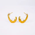 Pearl Leaf Drop Earrings