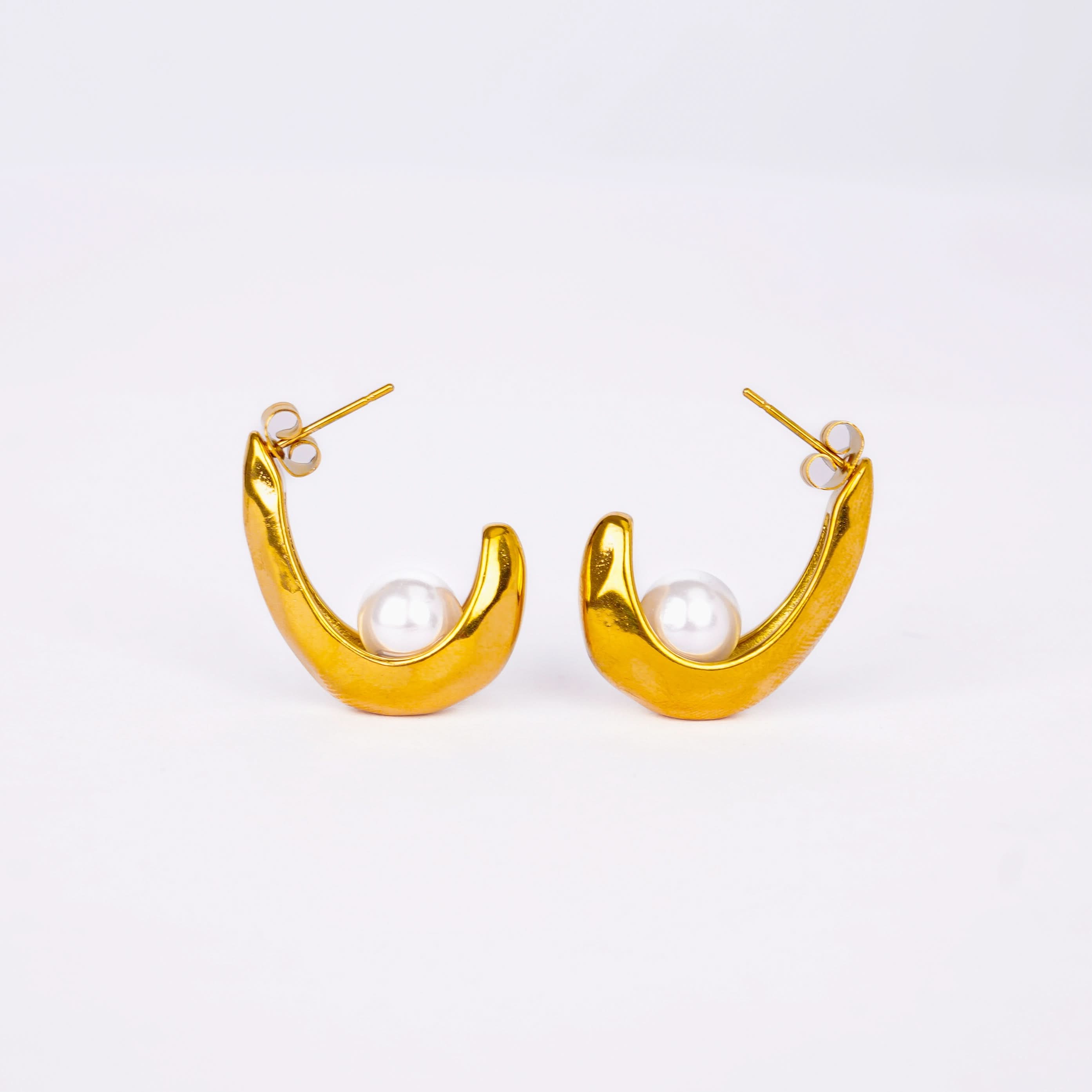 Pearl Leaf Drop Earrings