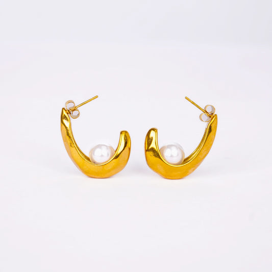Pearl Leaf Drop Earrings