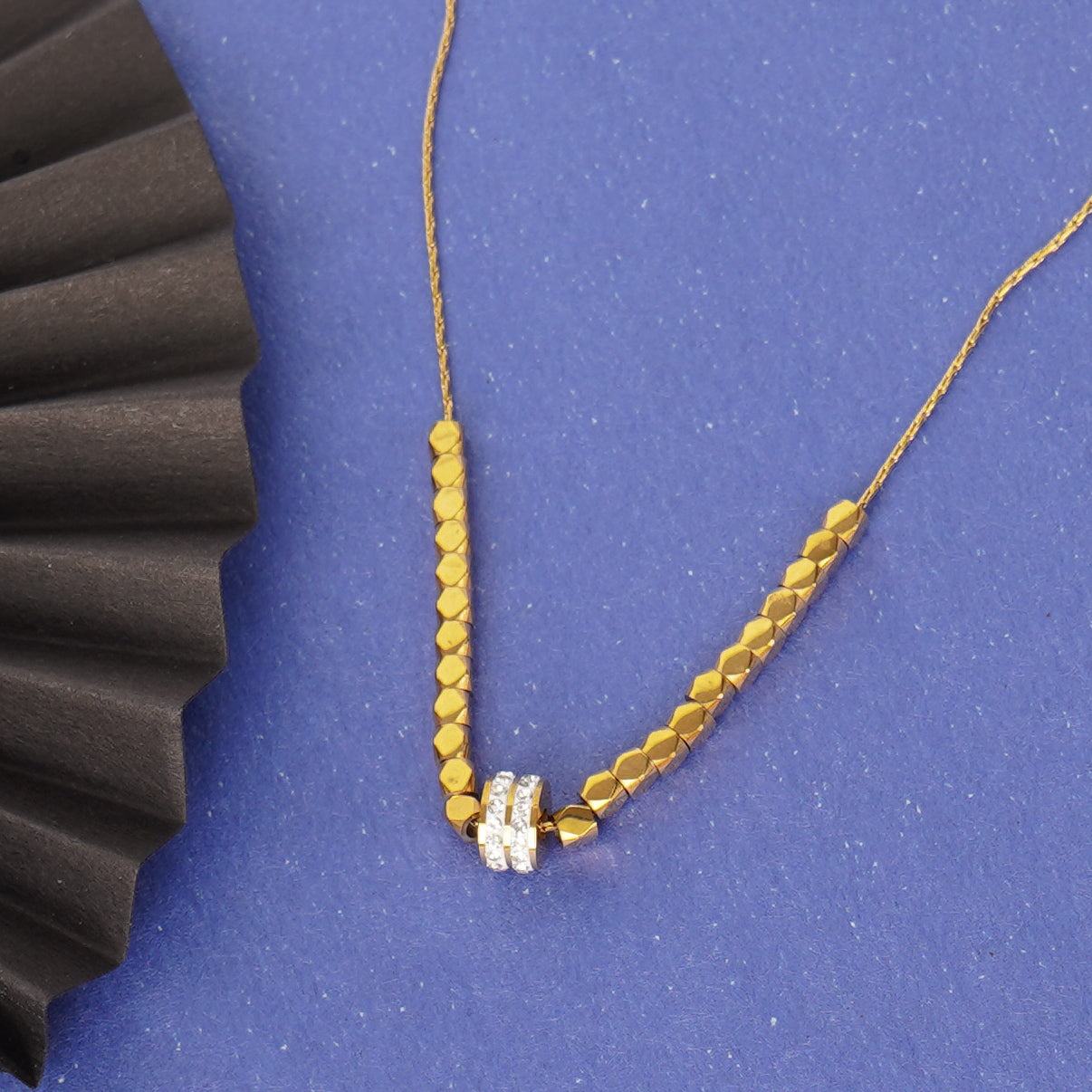 Geometric Diamond-Bead Necklace