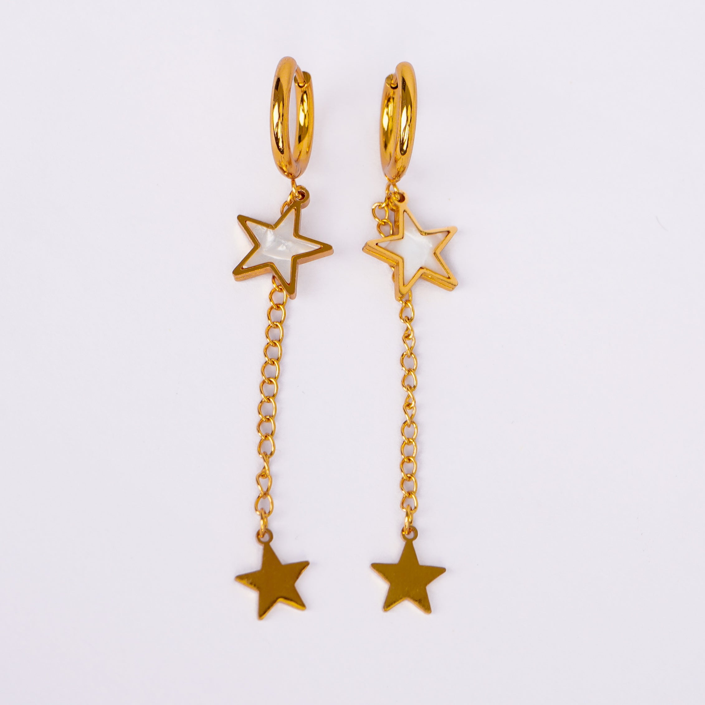 Double Star Chain Earrings